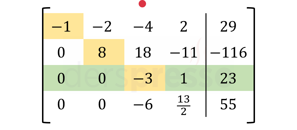 Gauss eliminasyon yöntemi (örnek 1)