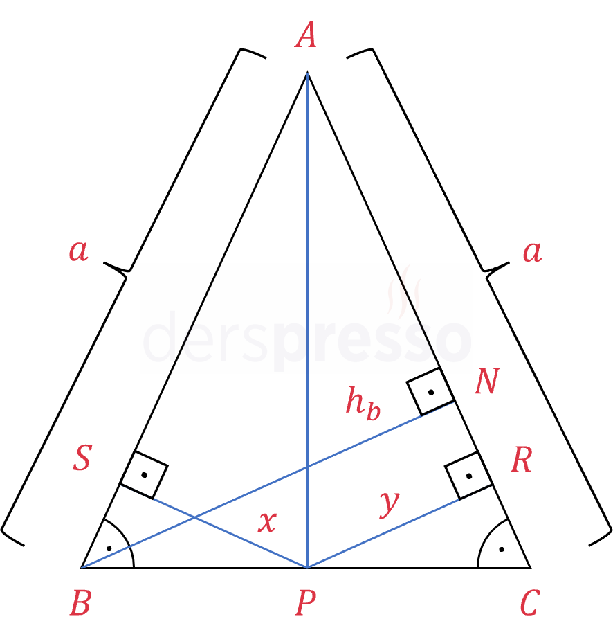 İkizkenar üçgende tabandan çizilen dikmeler (ispat)